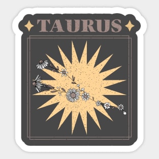 Floral Zodiac: Astrology Sign Taurus Sticker